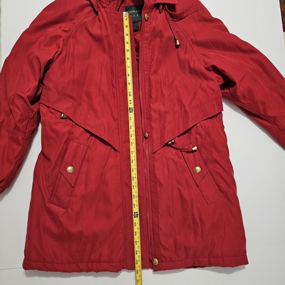 Preston & York Women's Long Hooded Zip Parka Coat Jacket Small Red - Picture 9 of 12